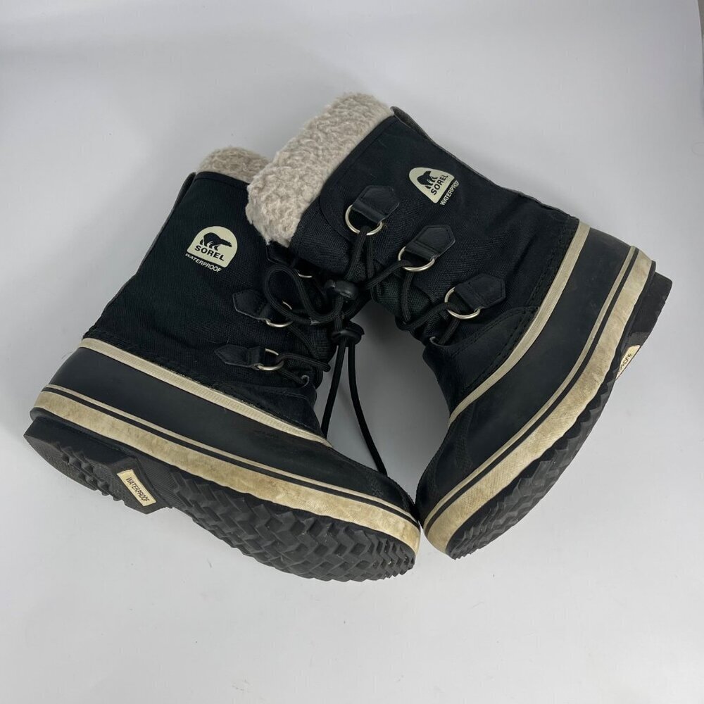 Sorel Youth Waterproof Winter Boots | Size 4 | Black Faux Fur - Picture 3 of 5